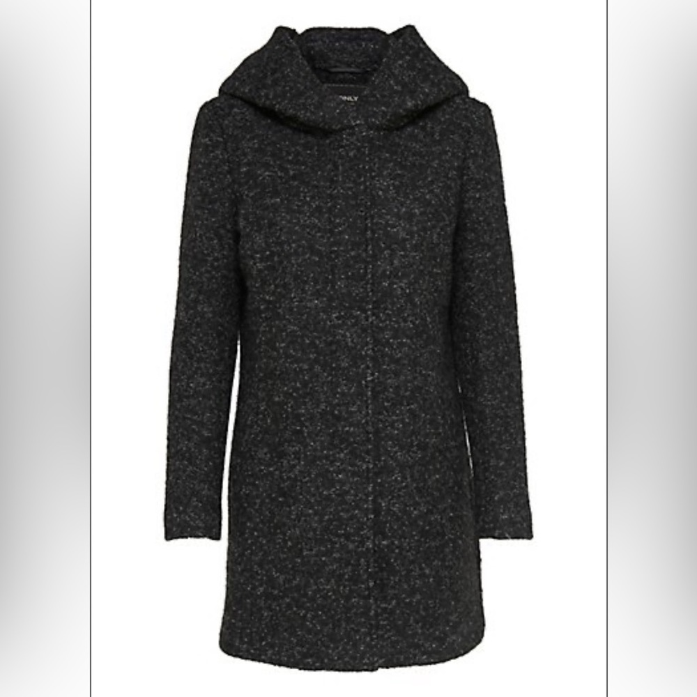 Black Wool Blend Coat